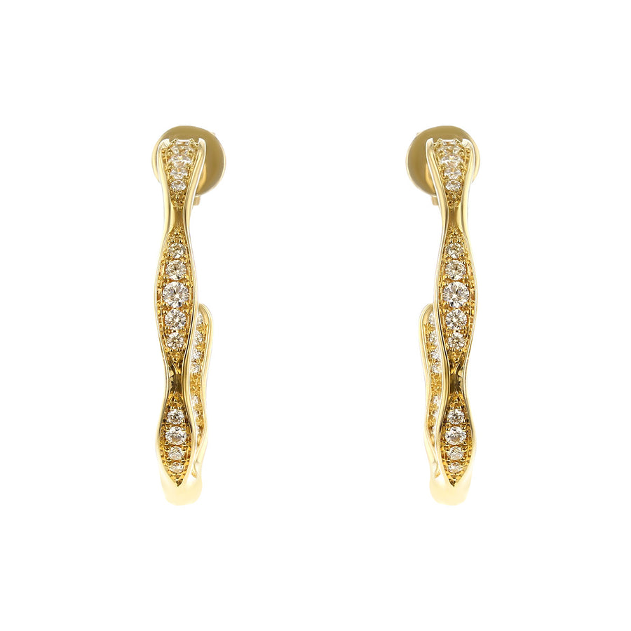 Maria Canale 18K Gold Diamond Inside-Out Hoop Earrings