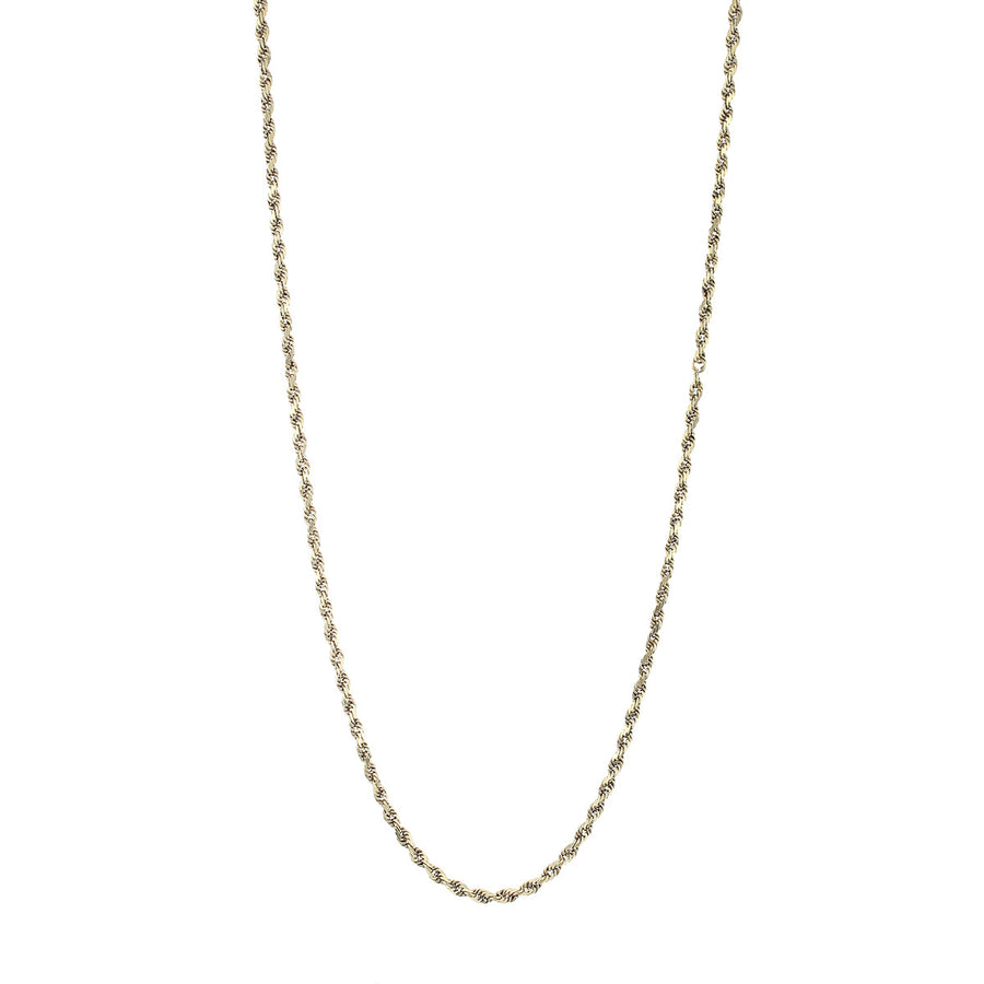 21-Inch 14K Yellow Gold Diamond Cut Rope Chain
