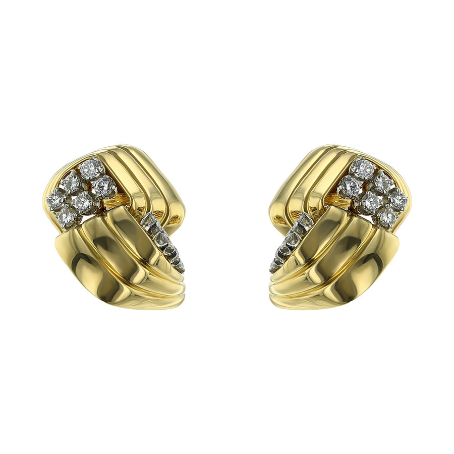 Tiffany 1.50-Carat 18K Gold Diamond Clip-on Earrings