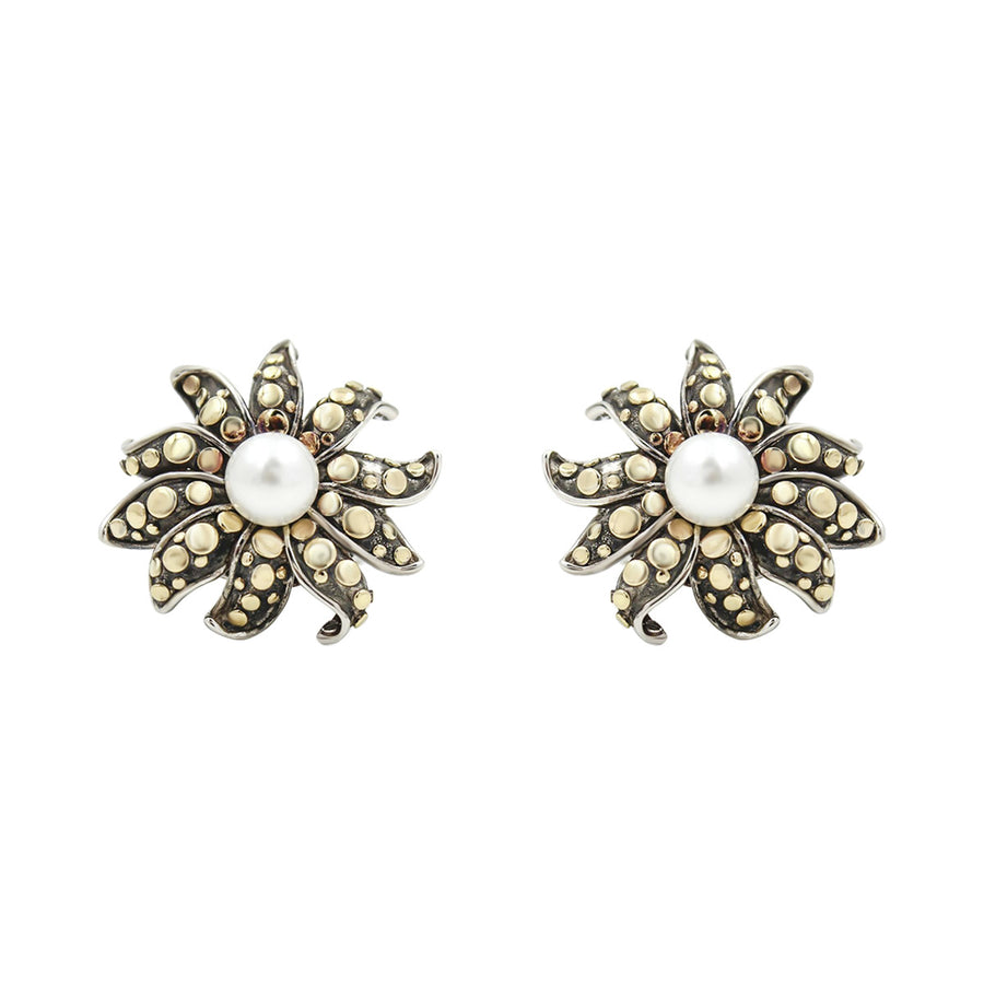 John Hardy Ayu Pearl Flower Jasmine Earrings