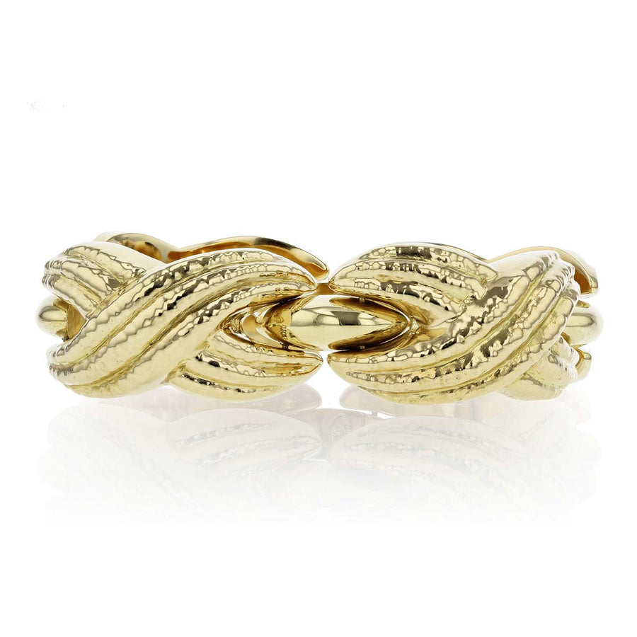 18K Yellow Gold Large X Section Bracelet