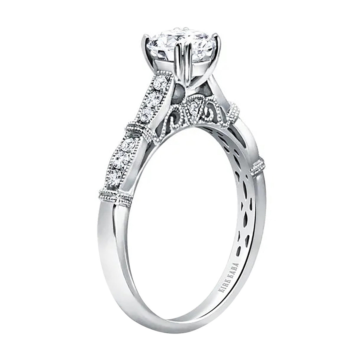 Milgrain engagement ring setting discount