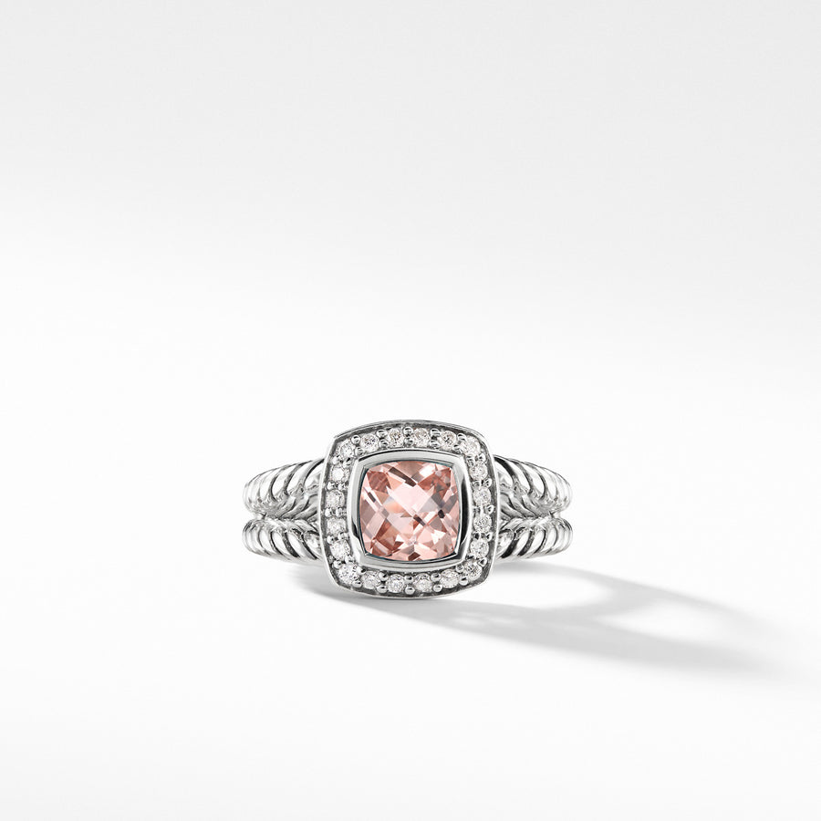 Petite Albion Ring with Morganite and Diamonds