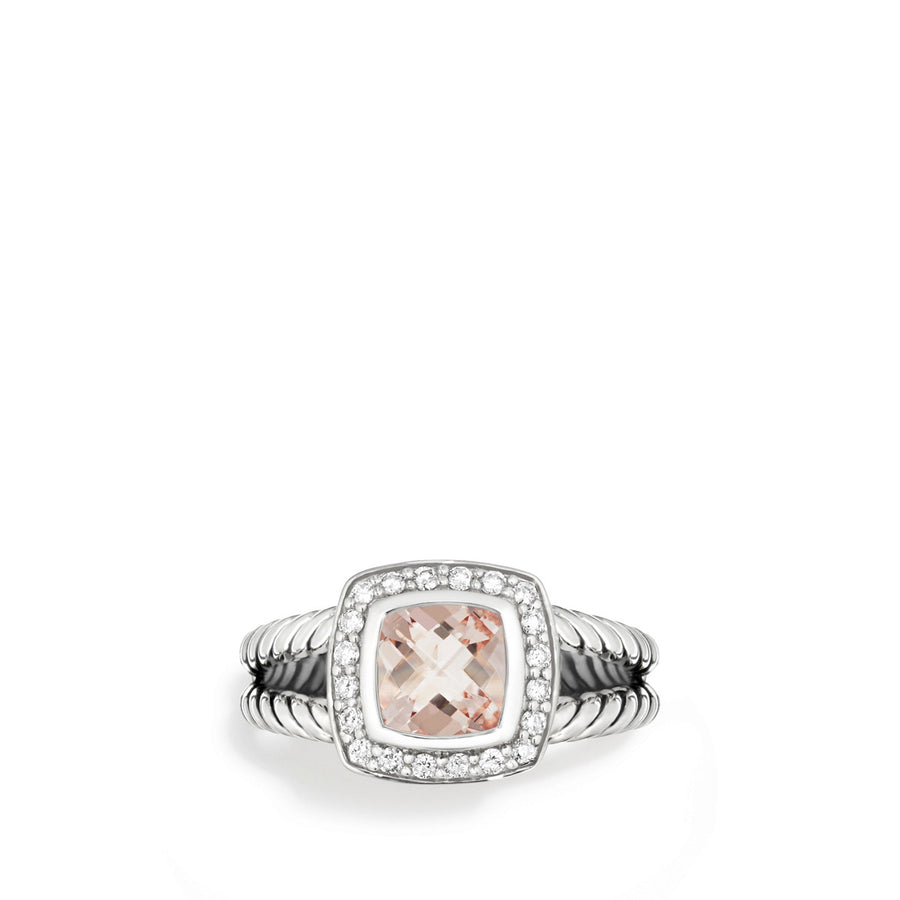 Petite Albion Ring with Morganite and Diamonds