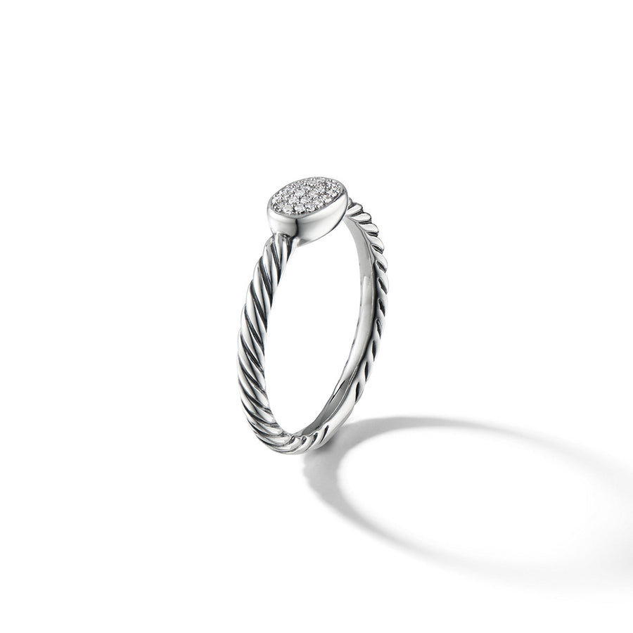 Petite Pave Oval Ring with Diamonds