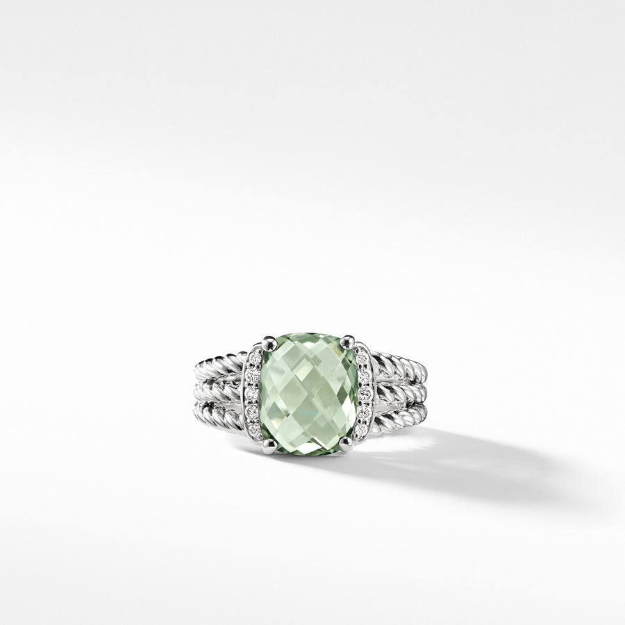 Petite Wheaton Ring with Prasiolite and Diamonds