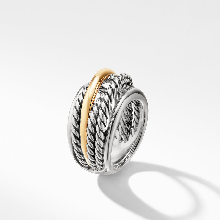 Crossover Narrow Ring with Gold