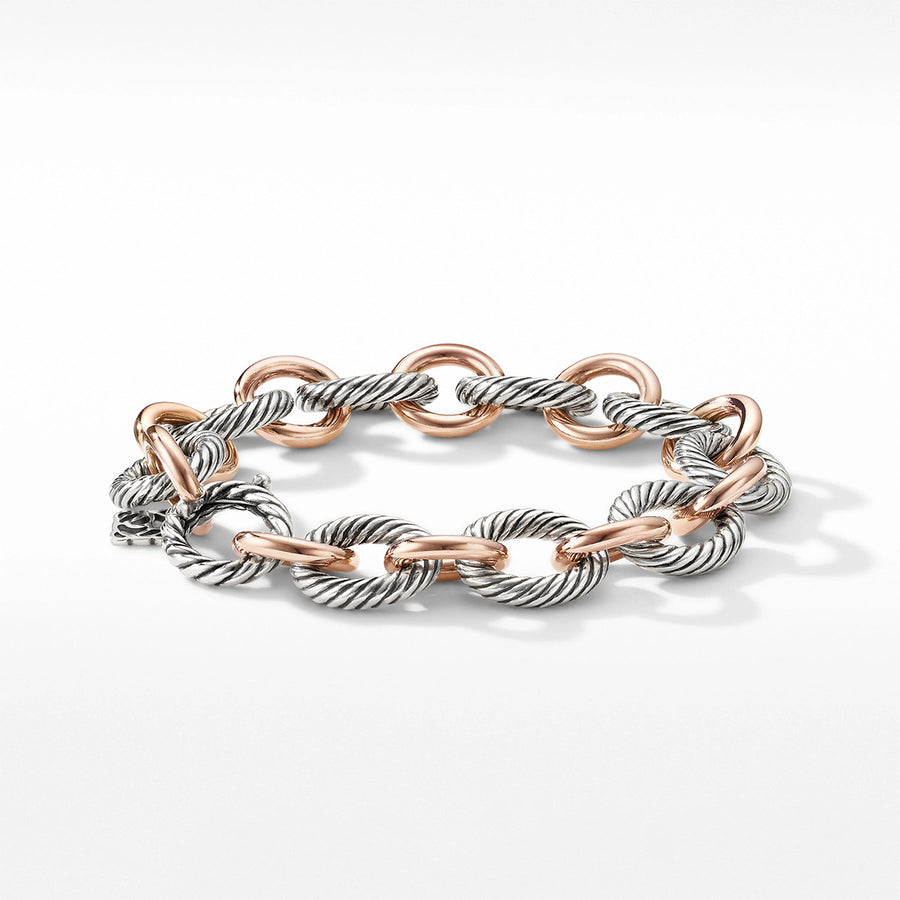 Oval Link Chain Bracelet in 18K Rose Gold