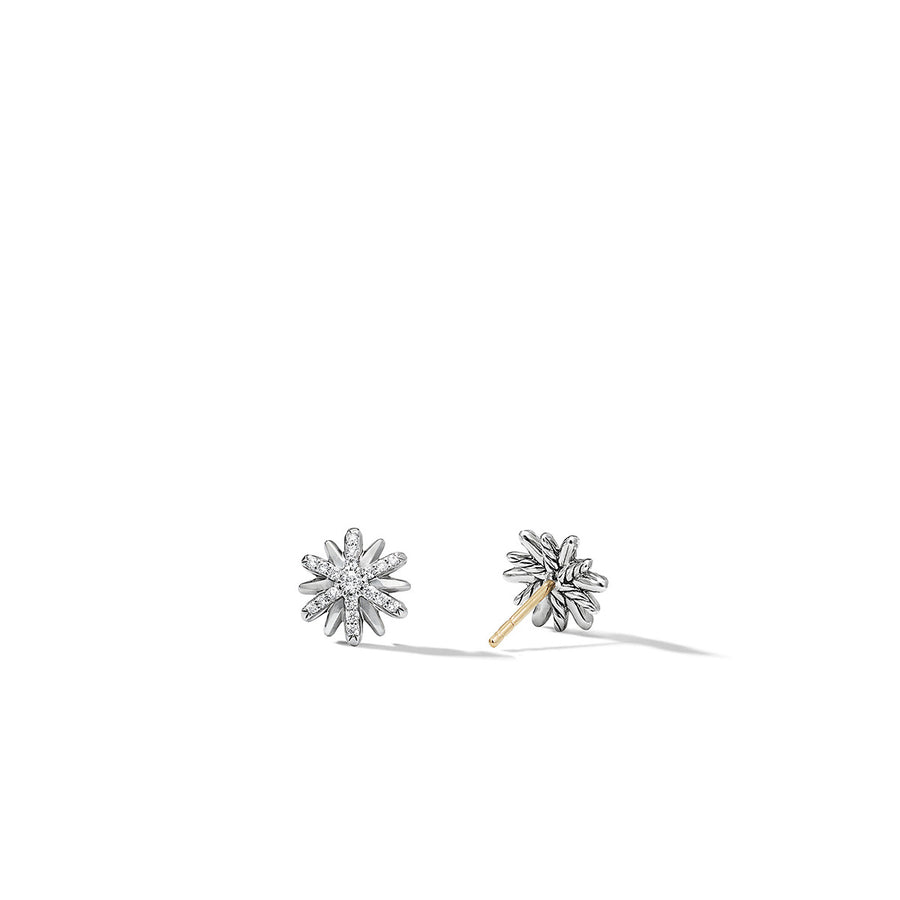 Petite Starburst Stud Earrings with Pave Diamonds