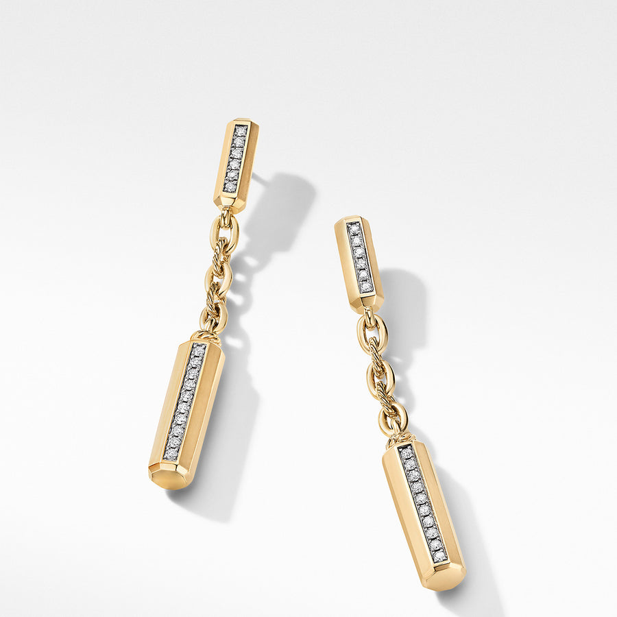 Lexington Chain Drop Earrings in 18K Yellow Gold with Pave Diamonds