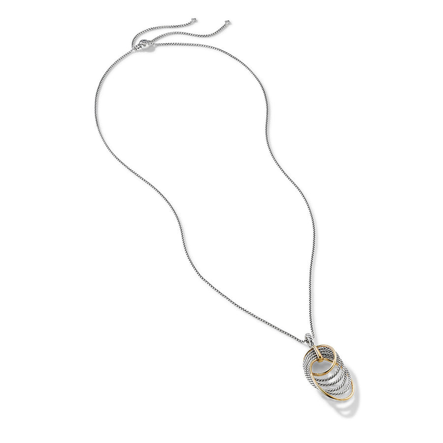 DY Origami Pendant Necklace in Sterling Silver with 18K Yellow Gold