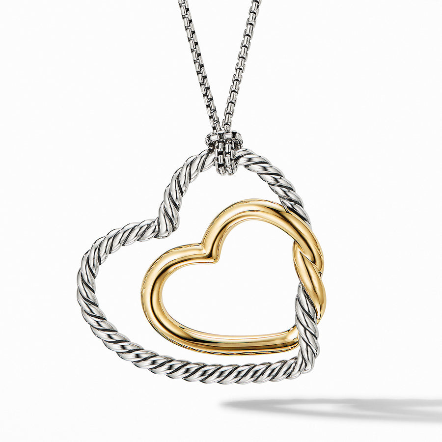 Continuance Heart Necklace in Sterling Silver with 18K Yellow Gold