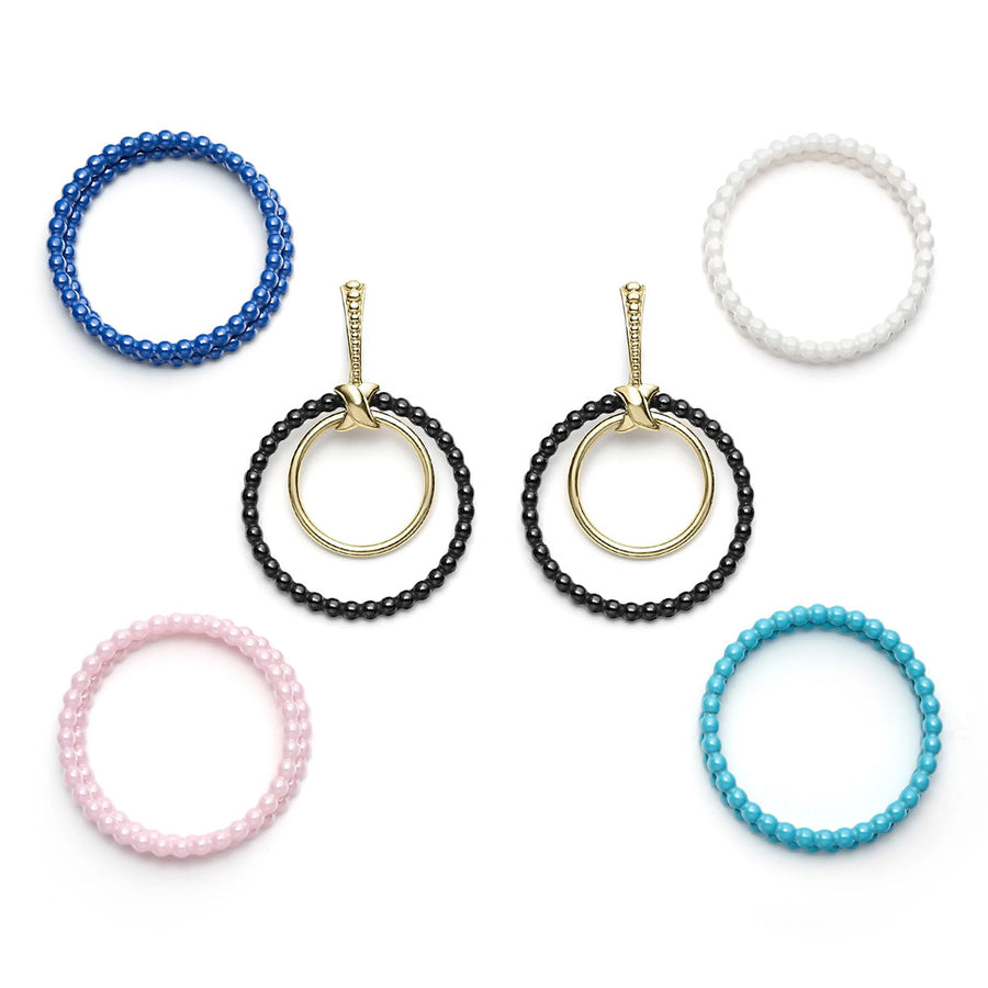Double Circle Gold Earring Set