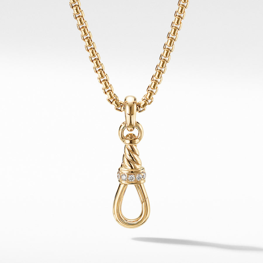 Medium Cable Amulet Grabber in 18K Yellow Gold and Pave Diamonds