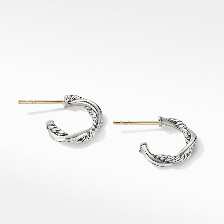Petite Infinity Huggie Hoop Earring with Pave Diamonds