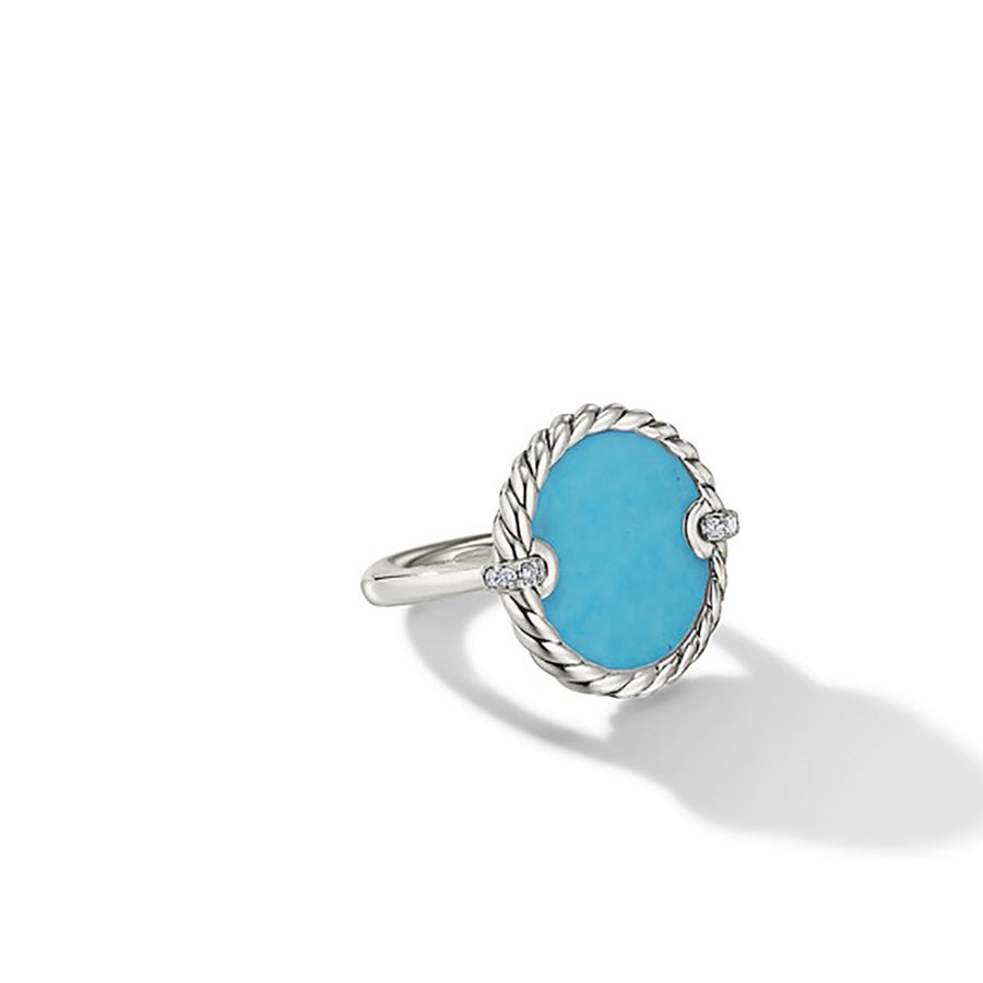 DY Elements Ring with Turquoise and Pave Diamonds