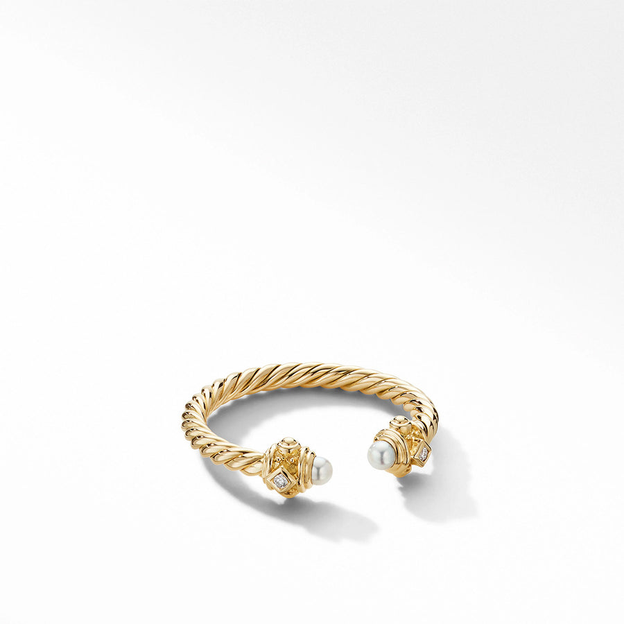 Renaissance Color Ring in 18K Yellow Gold with Pearls and Diamonds
