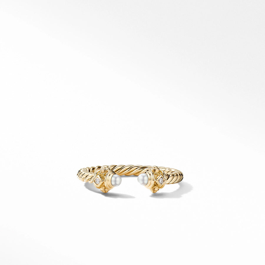 Renaissance Color Ring in 18K Yellow Gold with Pearls and Diamonds