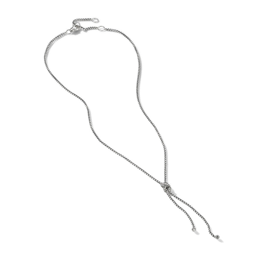 Petite X Lariat Y Necklace with Pave Diamonds