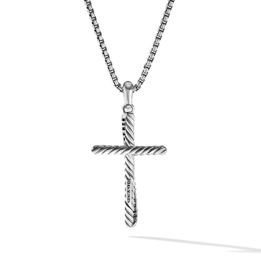 Crossover Cross Pendant with Pave Diamonds