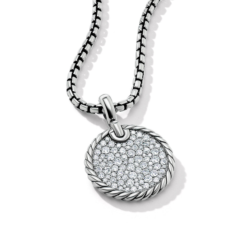 DY Elements Disc Pendant with Pave Diamonds