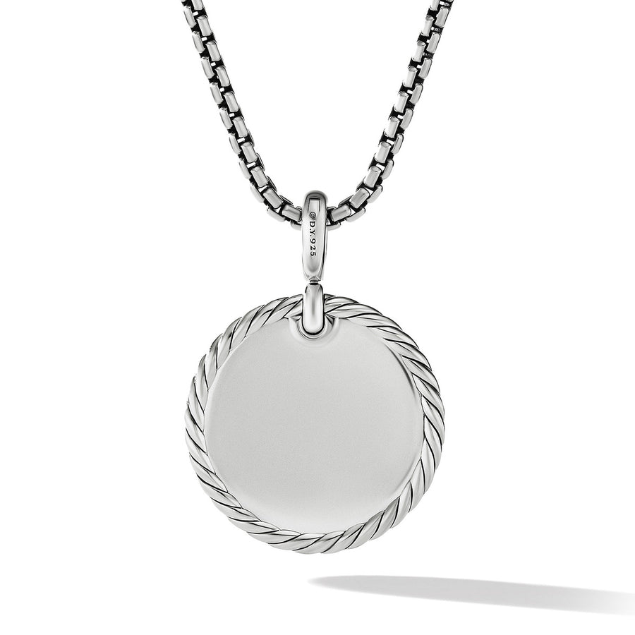 DY Elements Disc Pendant with Pave Diamonds