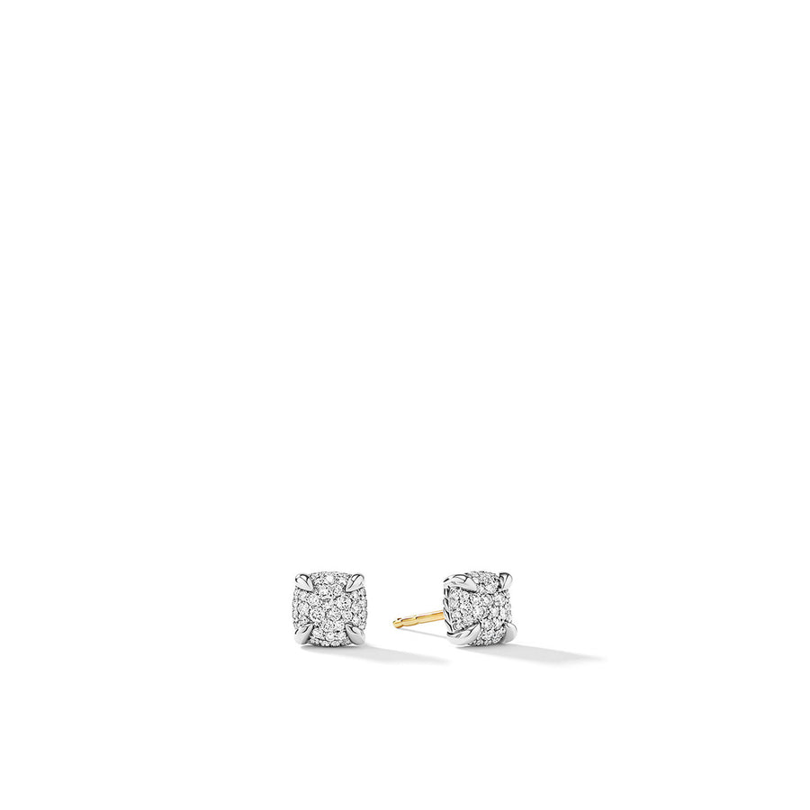 Petite Chatelaine Stud Earrings with Full Pave Diamonds