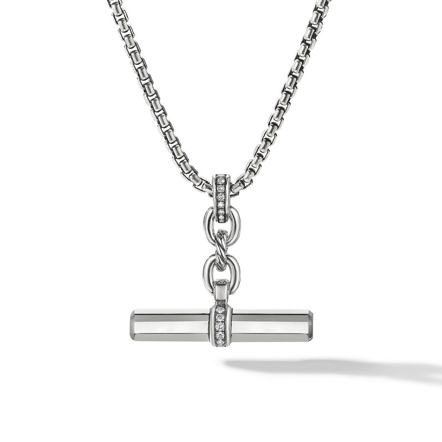 Lexington E-W Barrel Pendant with Pave Diamonds