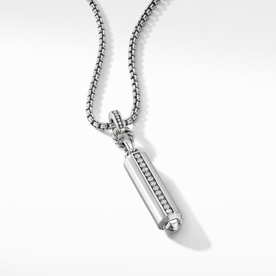Lexington E-W Barrel Pendant with Pave Diamonds