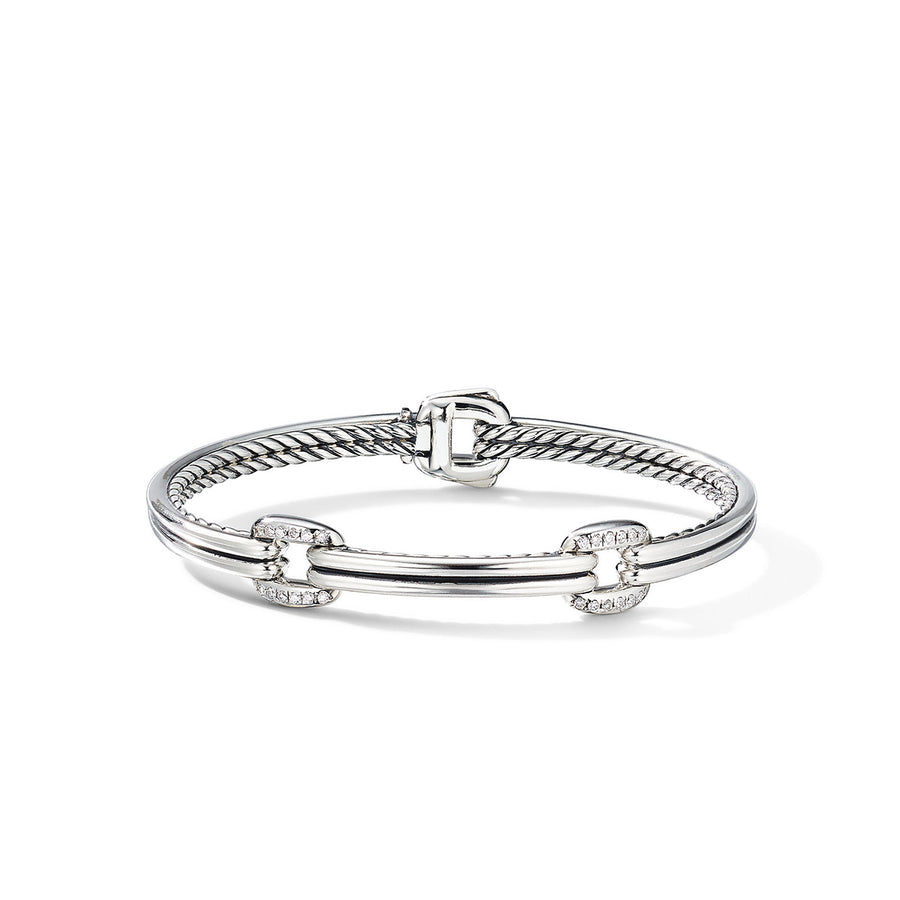 Thoroughbred Double Link Bracelet with Diamonds
