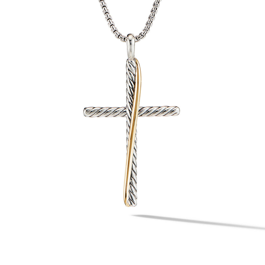 Crossover XL Cross Necklace with 18K Yellow Gold