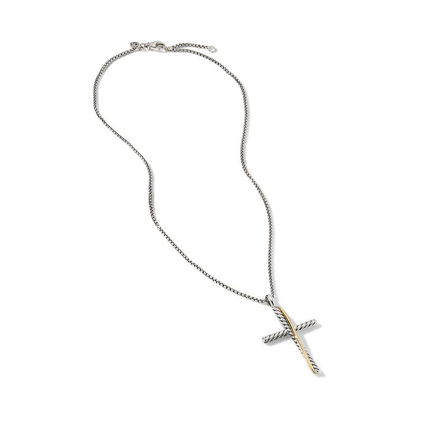 Crossover XL Cross Necklace with 18K Yellow Gold