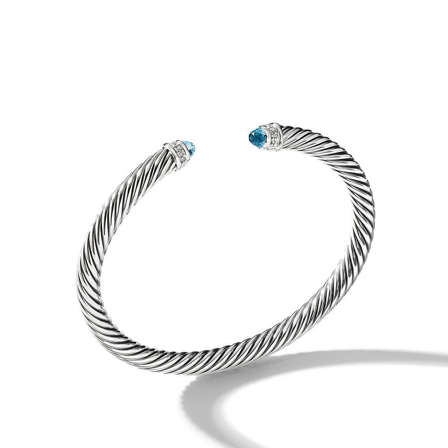 Cable Classics Bracelet with Blue Topaz and Diamonds