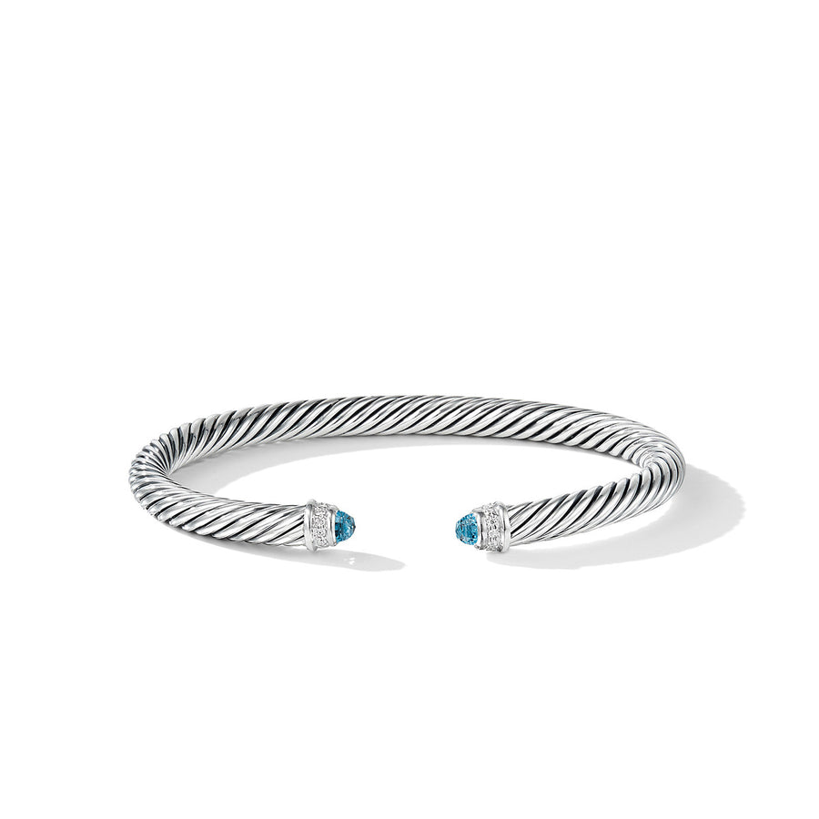 Cable Classics Bracelet with Blue Topaz and Diamonds