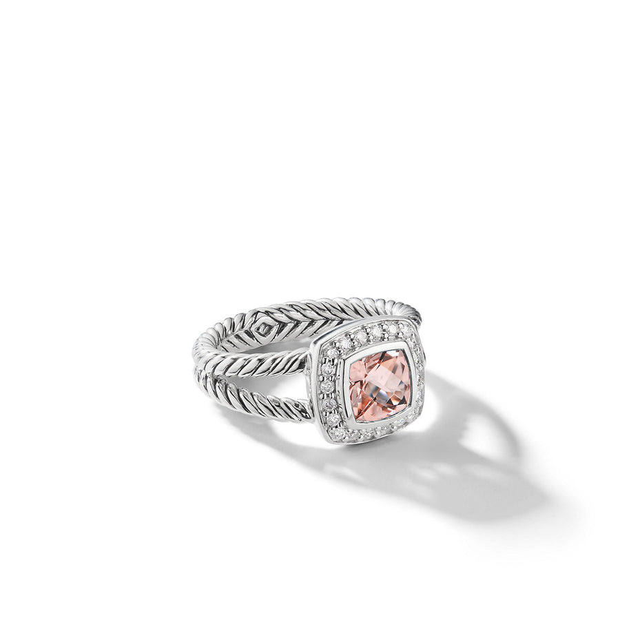 Petite Albion Ring with Morganite and Diamonds