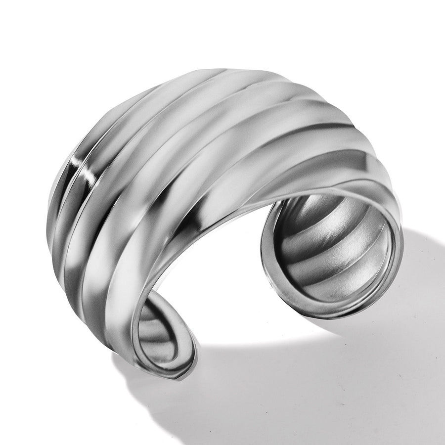 Cable Edge Bracelet in Recycled Sterling Silver