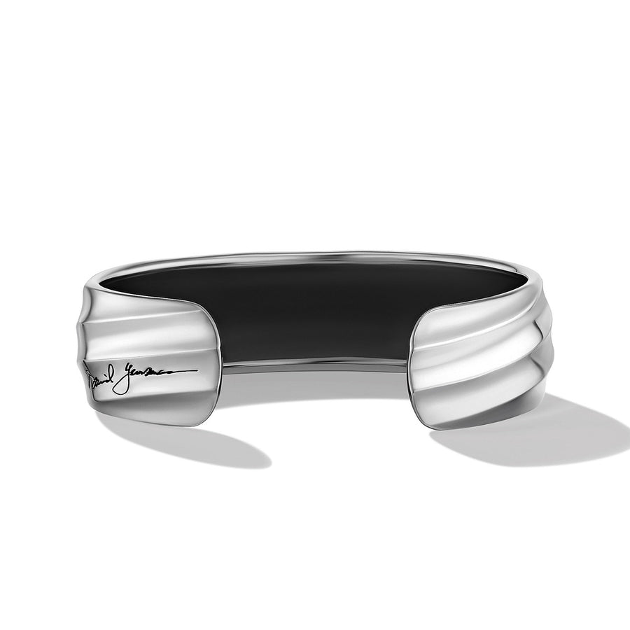 Cable Edge Cuff Bracelet in Recycled Sterling Silver