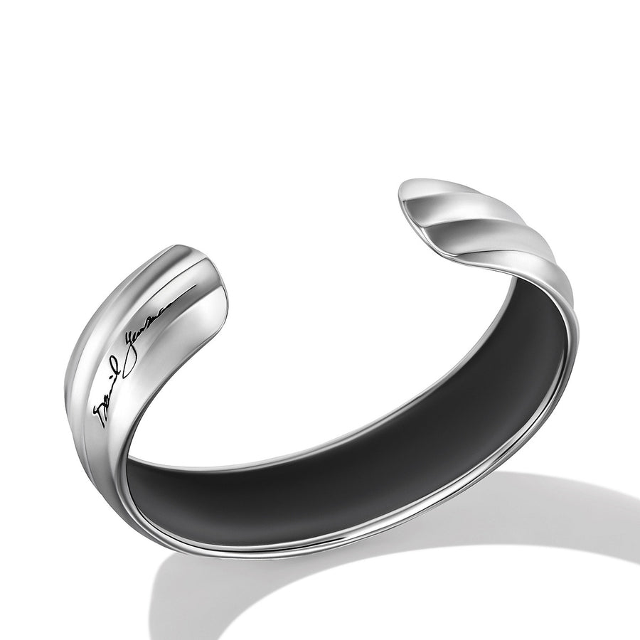 Cable Edge Cuff Bracelet in Recycled Sterling Silver