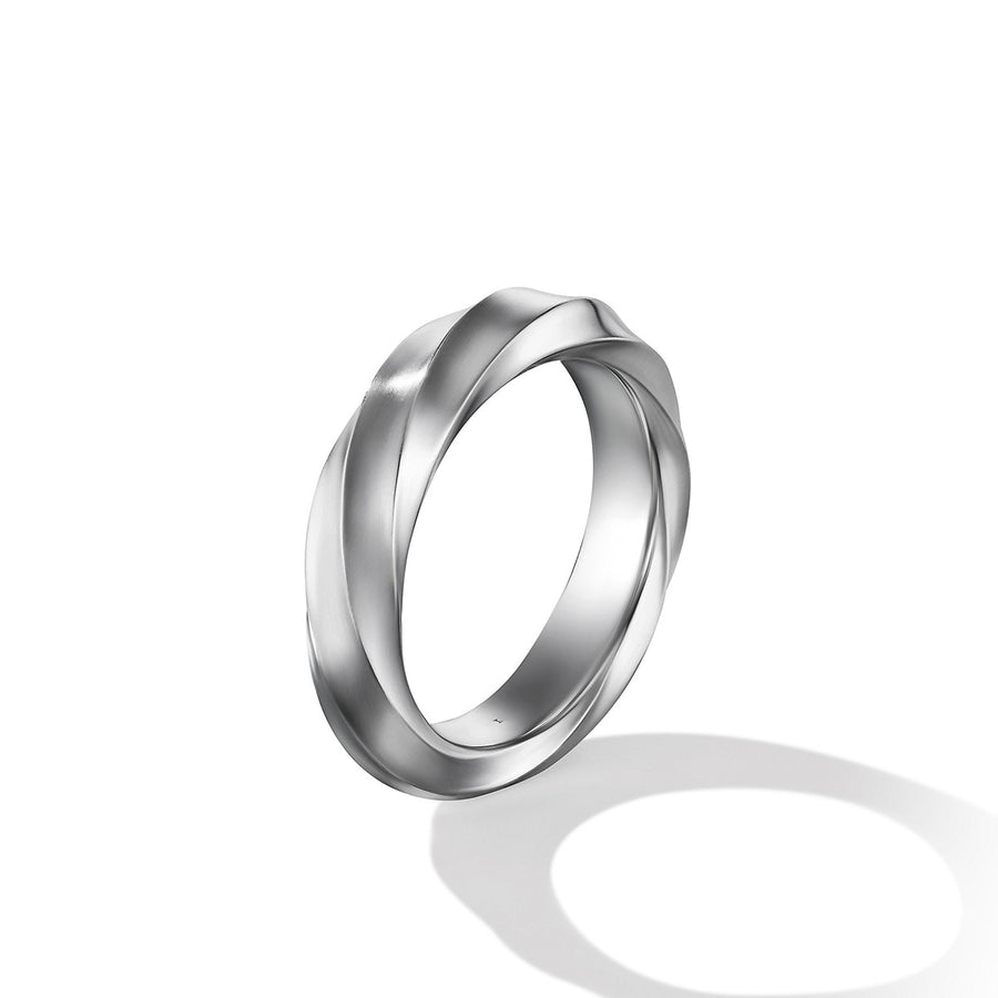Cable Edge Band Ring in Recycled Sterling Silver