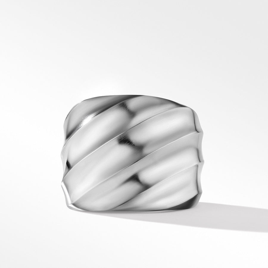 Cable Edge Saddle Ring in Recycled Sterling Silver