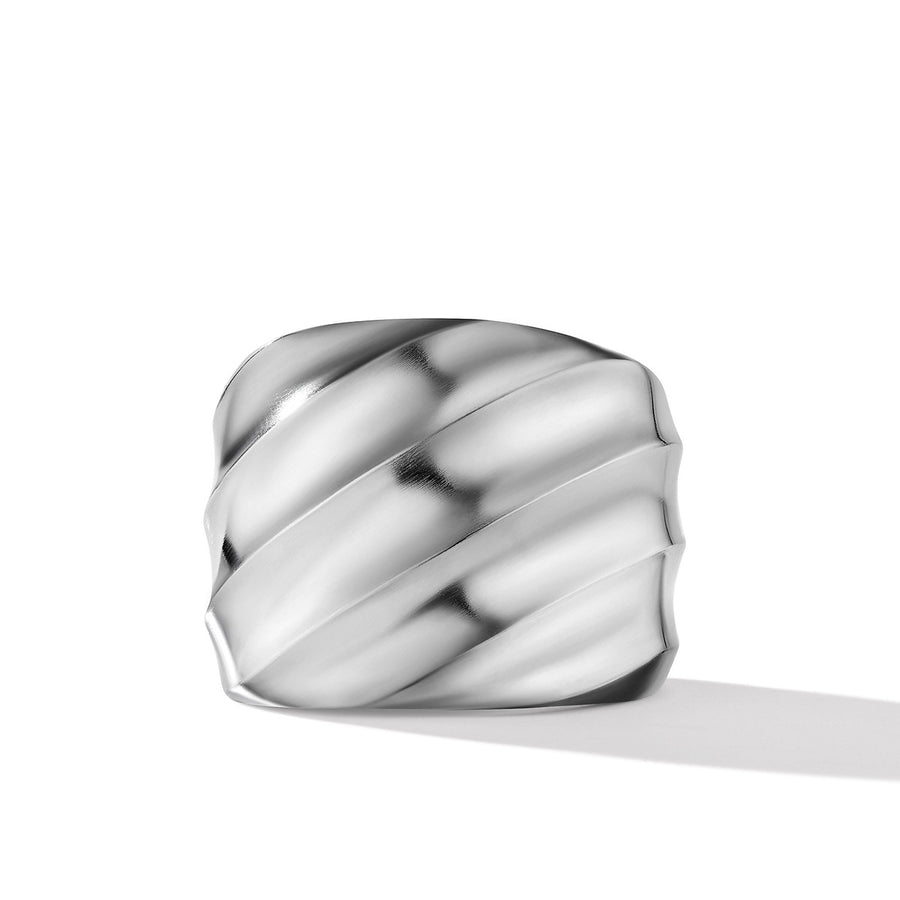 Cable Edge Saddle Ring in Recycled Sterling Silver