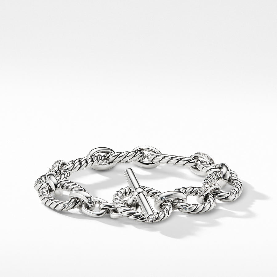 Cushion Link Bracelet with Diamonds