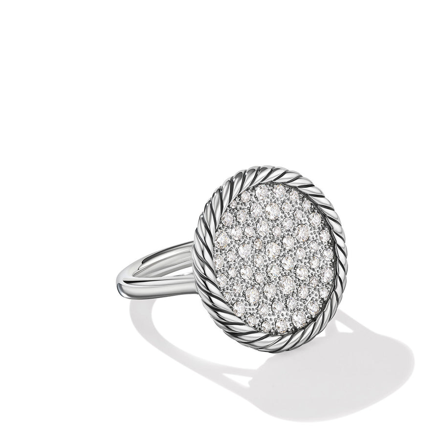 DY Elements Ring in Sterling Silver with Pave Diamonds