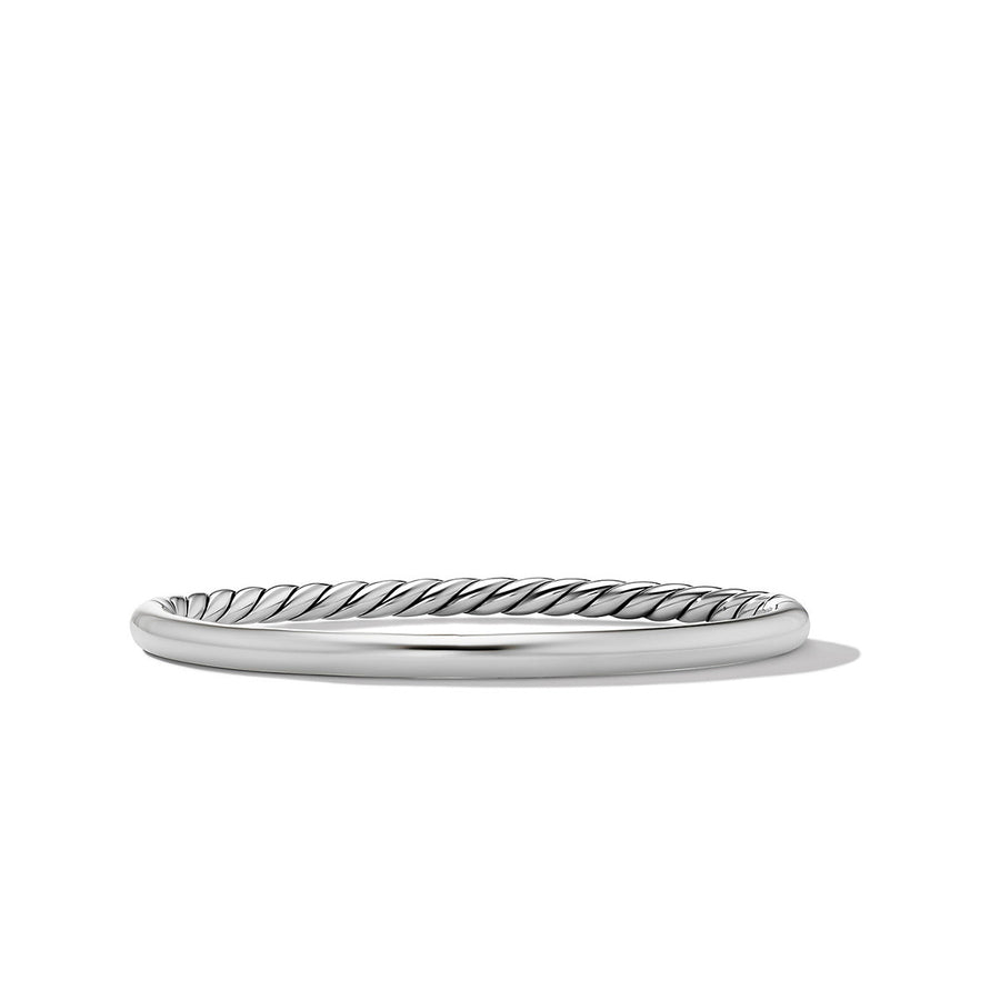 Sculpted Cable and Smooth Bracelet in Sterling Silver
