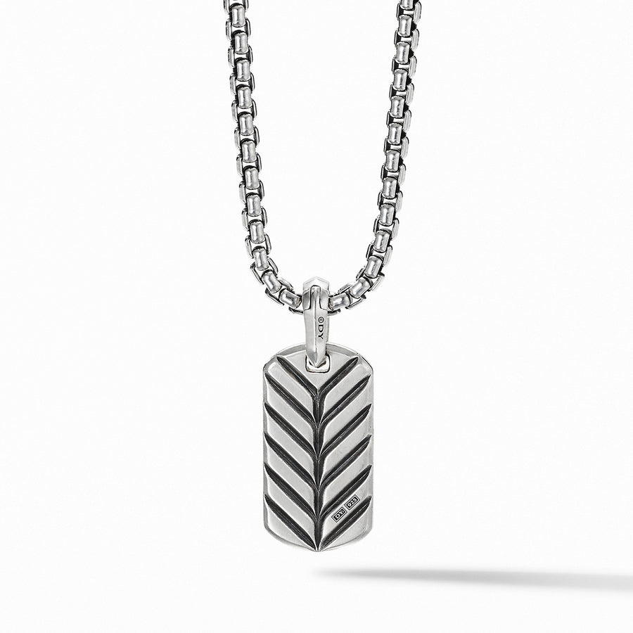 Pave Tag in Sterling Silver with Diamonds