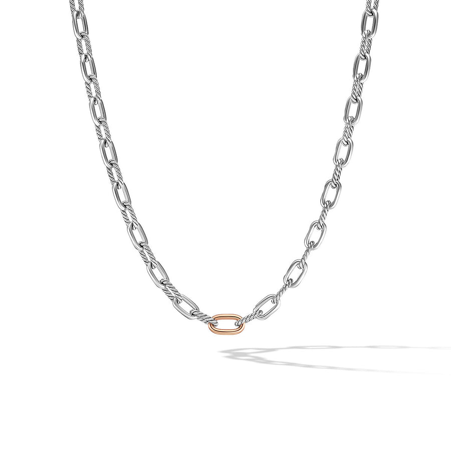 DY Madison Chain Necklace in Sterling Silver with 18K Rose Gold