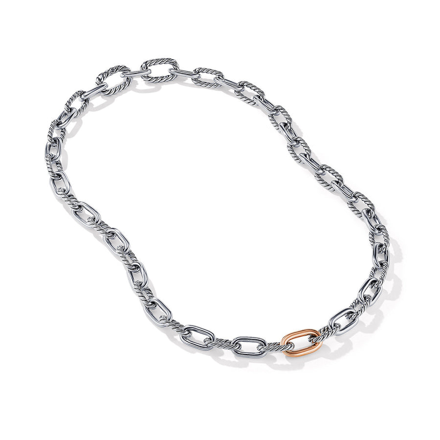 DY Madison Chain Necklace in Sterling Silver with 18K Rose Gold