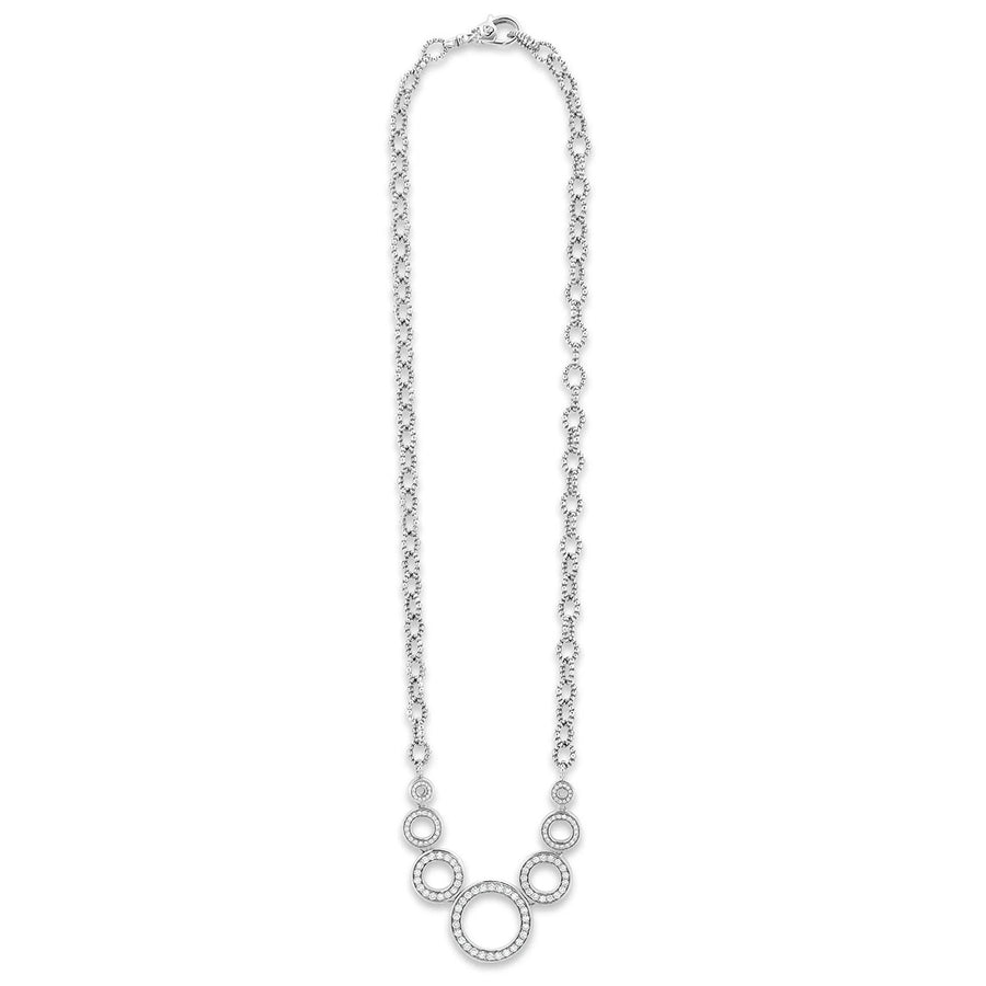 Seven Circle Diamond Link Necklace