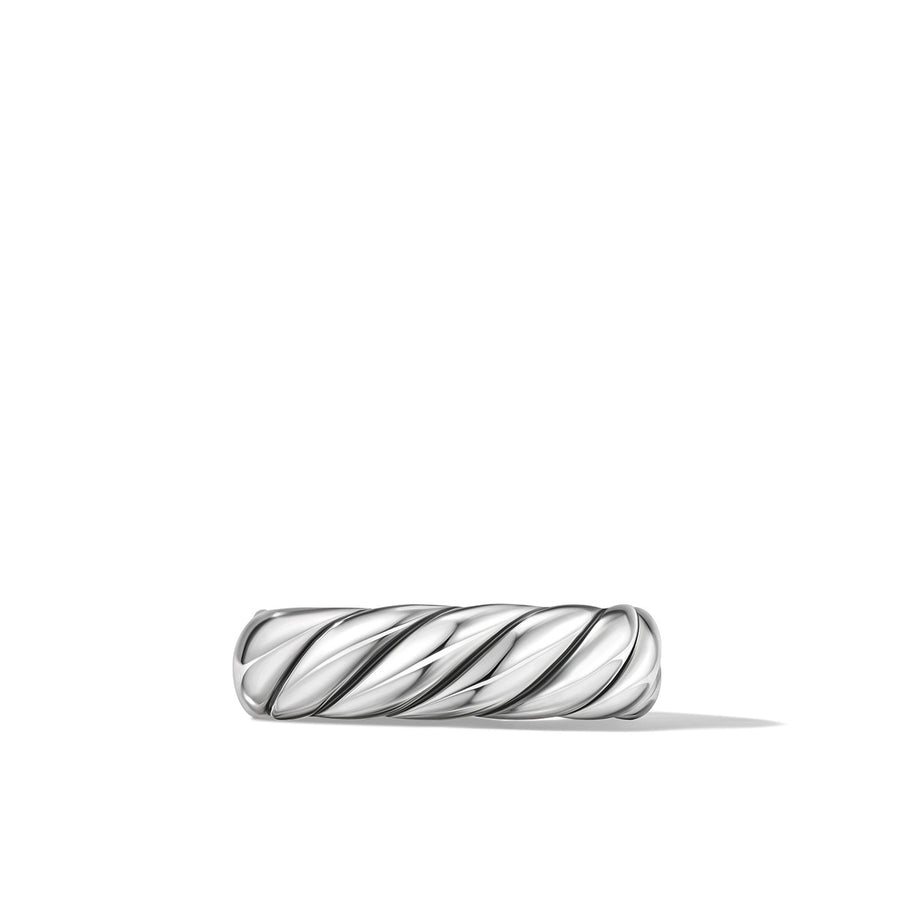 Sculpted Cable Band Ring in Sterling Silver