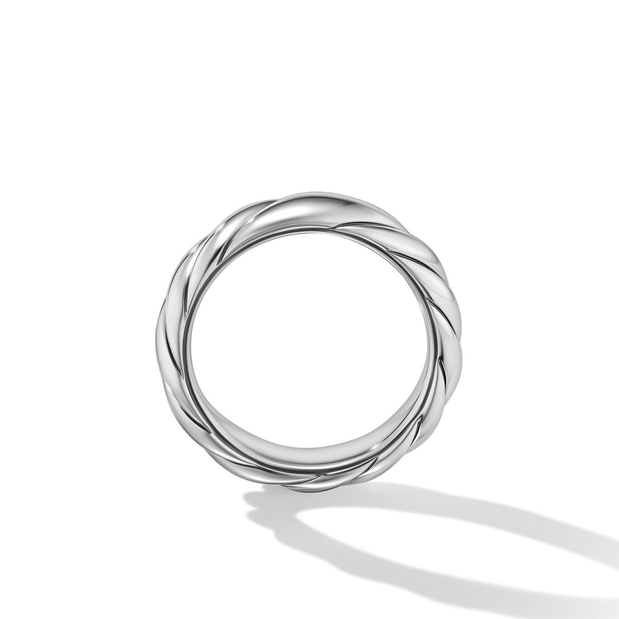Sculpted Cable Band Ring in Sterling Silver